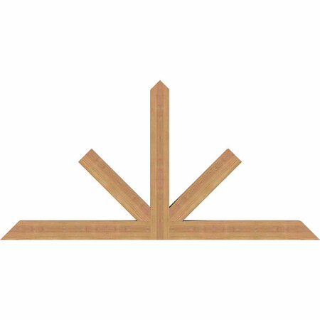 Ekena Millwork Saratoga Timber Gable Bracket, Western Red Cedar, 60"W x 30"H x 3 1/2"D x 3 1/2"F, 12/12 Pitch GBW060X30X0404SAR00SWR